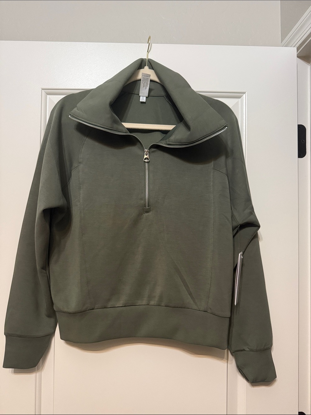 SUPER SOFT Women's Olive Half-Zip Pullover Sweater